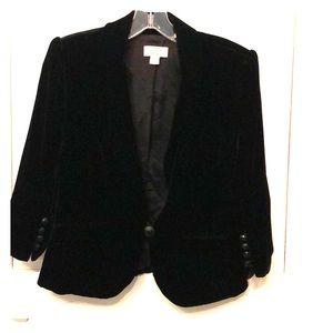 Velvet quarter sleeve blazer